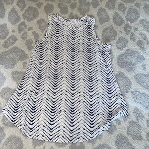ATHLETA blouse size s white and blue color